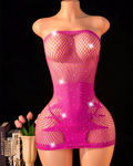 Women's Pink Lace Mini Dress