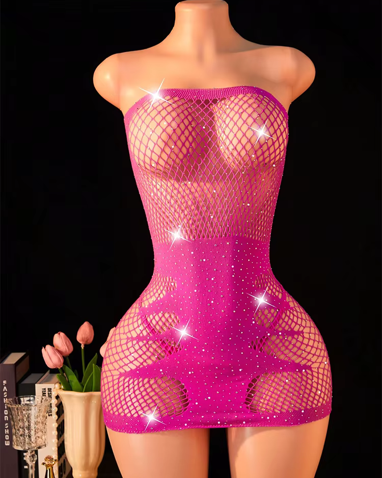 Women's Pink Lace Mini Dress